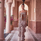 Brown Rose Jaipur Hand Block Print Ruffled Skirt
