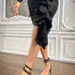 Black Ruffle Asymmetrical Skirt