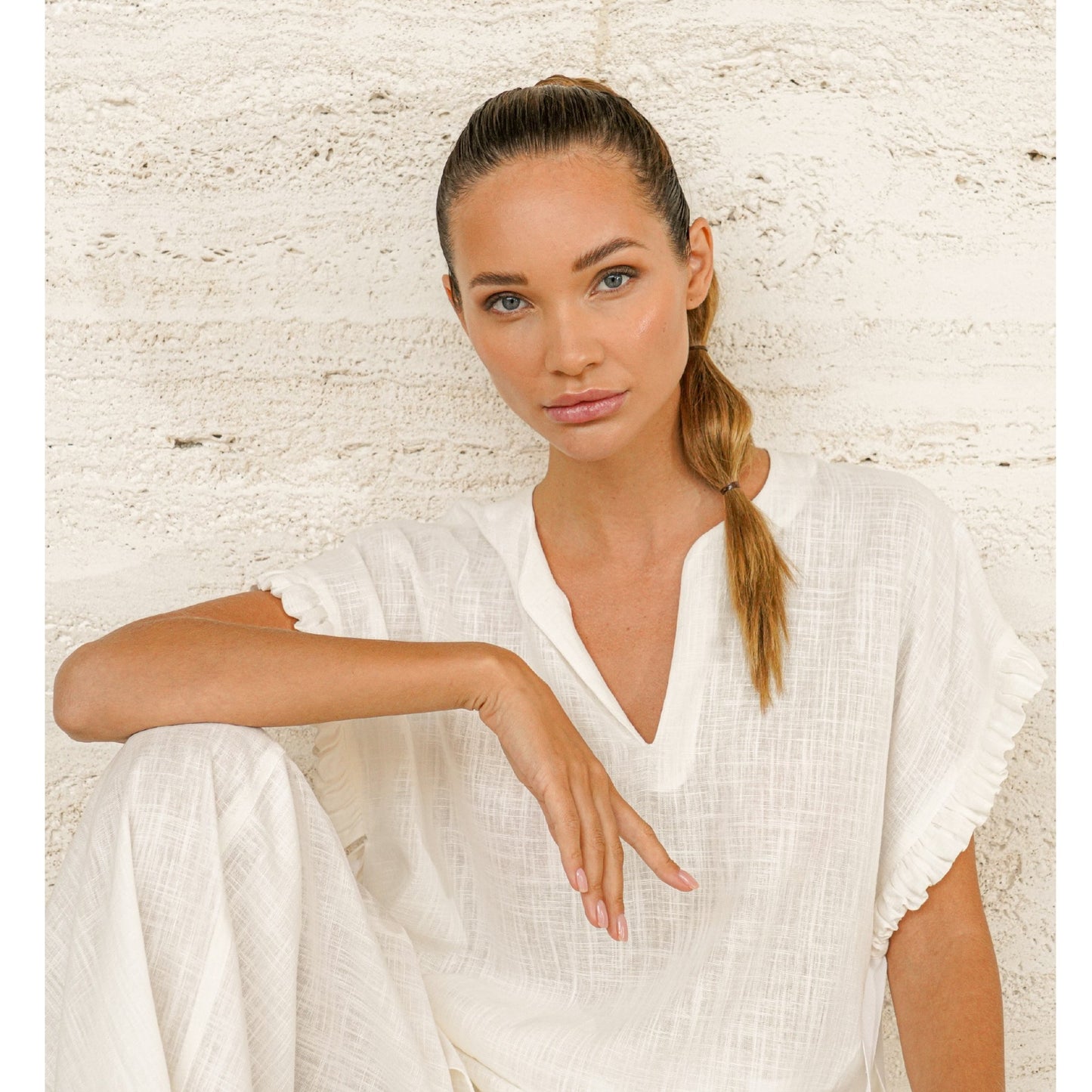 Off White Linen Tunic