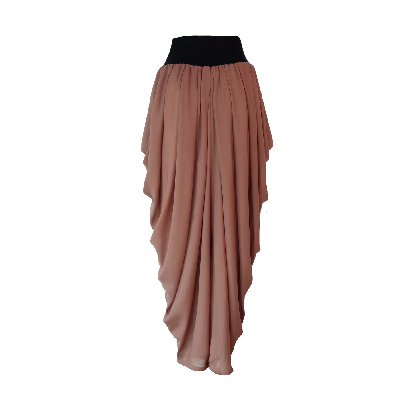 Mocha Sheer Chiffon Draped Pants