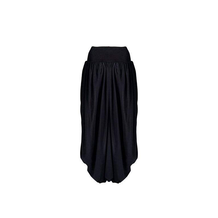 Black Chiffon Slit Pants