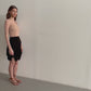 Black Modal Jersey Godet Skirt Sculpting Waistband
